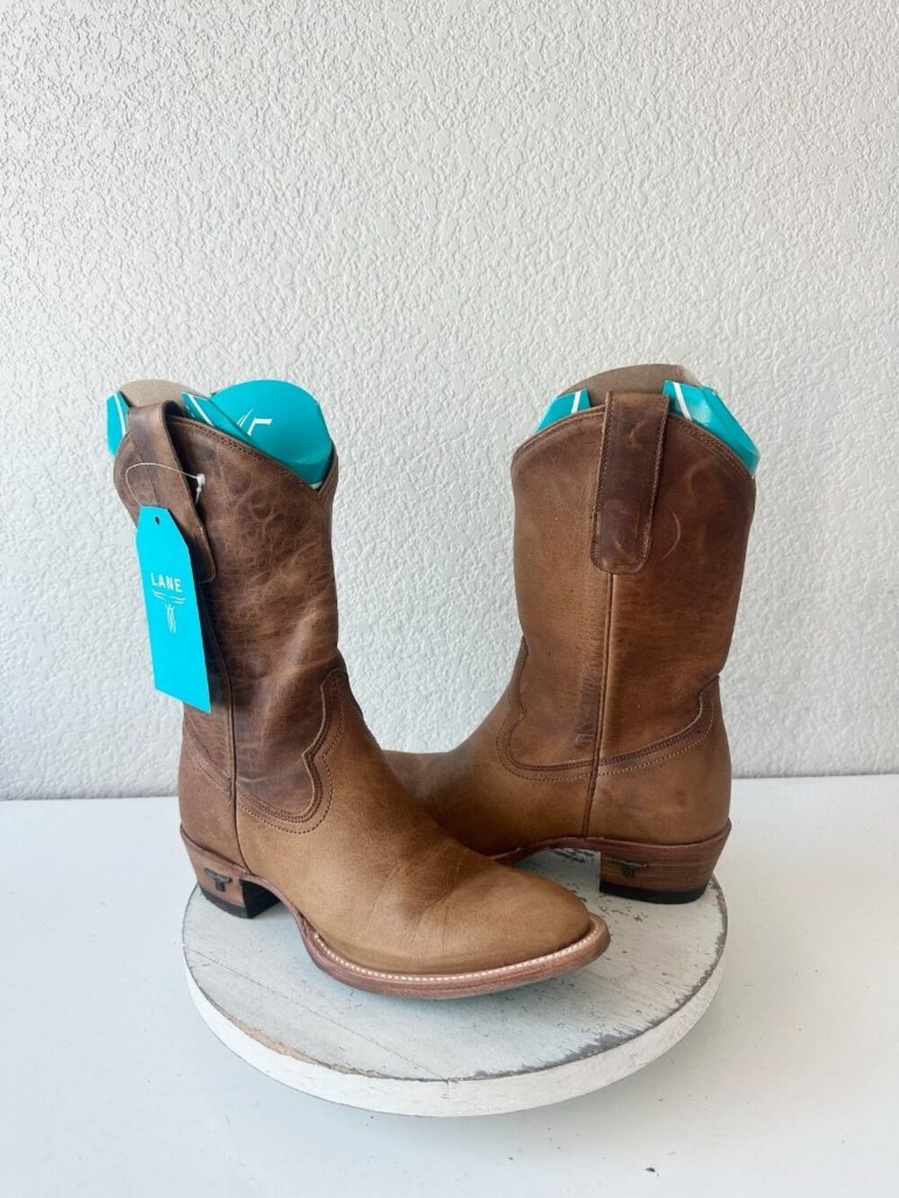 Lane PLAIN JANE Desert Clay Midi Cowboy Boots Brown Western Cowgirl Ankle 7.5